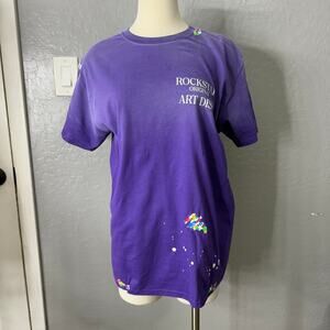Rockstar Original DAMAGED Palmer Purple Graphic T-Shirt, Purple, M